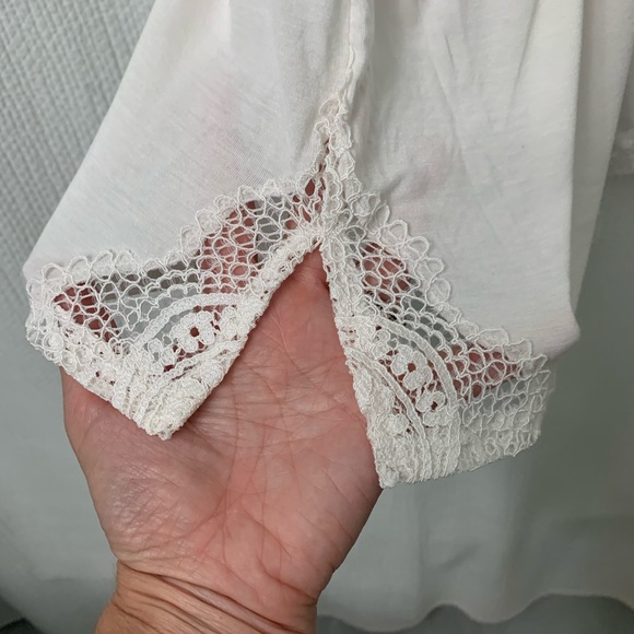 NWT Victoria's Secret White Lace Trim T Back Romper Womens Sleepwear Lingerie M - Picture 5 of 14